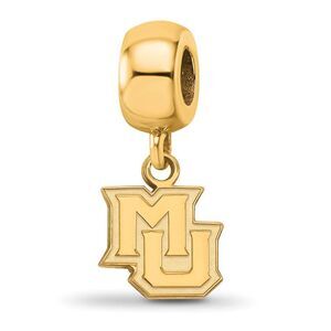 14k Gold Plated Silver Marquette University XS Dangle Bead Charm
